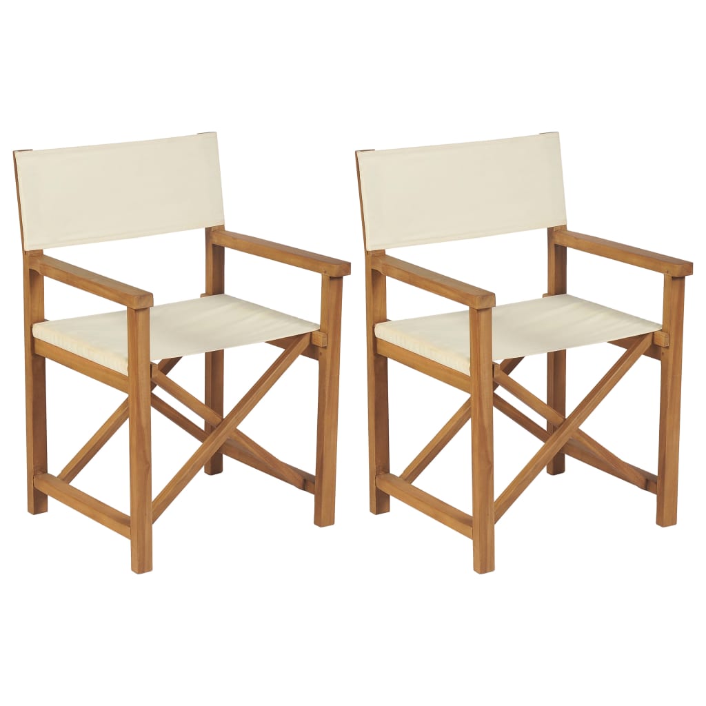 Folding Director's Chairs 2 pcs Solid Teak Wood , Furniture -> Outdoor Furniture -> Outdoor Seating -> Outdoor Chairs