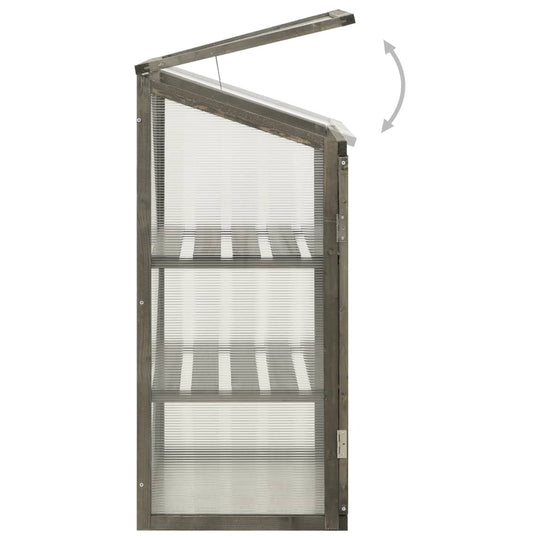 Greenhouse 60x45x100 cm Firwood with 2 shelves and ventilated lid