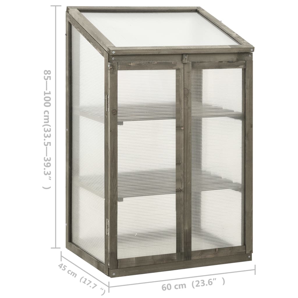 Greenhouse 60x45x100 cm Firwood with shelves for herbs and protection from cold weather.
