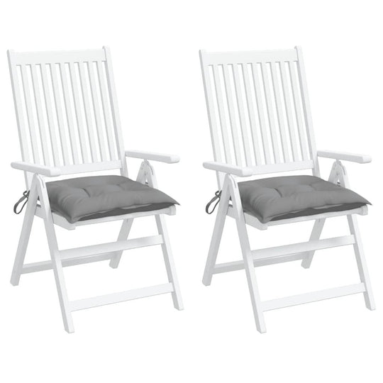 Chair Cushions 2 pcs 40x40x7 cm Oxford Fabric on white outdoor chairs, showcasing durability and softness.