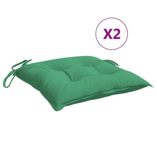 Chair Cushions 2 pcs 40x40x7 cm Oxford Fabric in green with ties