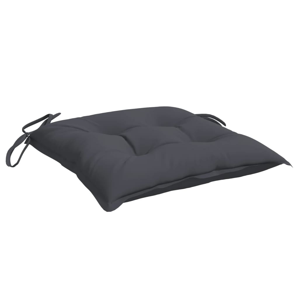 Chair Cushions 2 pcs 50x50x7 cm Oxford Fabric in black with sturdy straps for outdoor seating, featuring durable, water-resistant material.