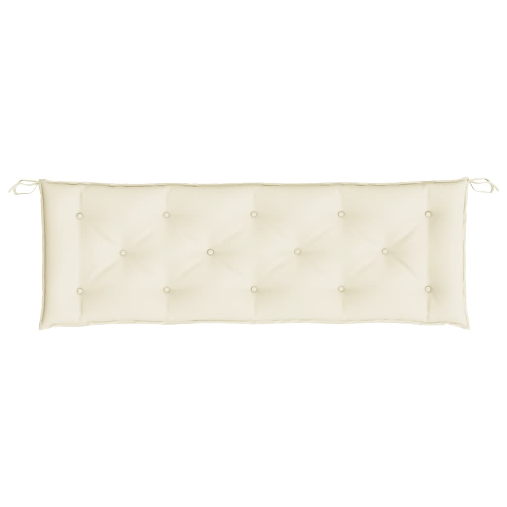 Garden Bench Cushion Cream 150x50x7 cm Oxford Fabric, water-resistant, durable cushion with soft filling for outdoor furniture.