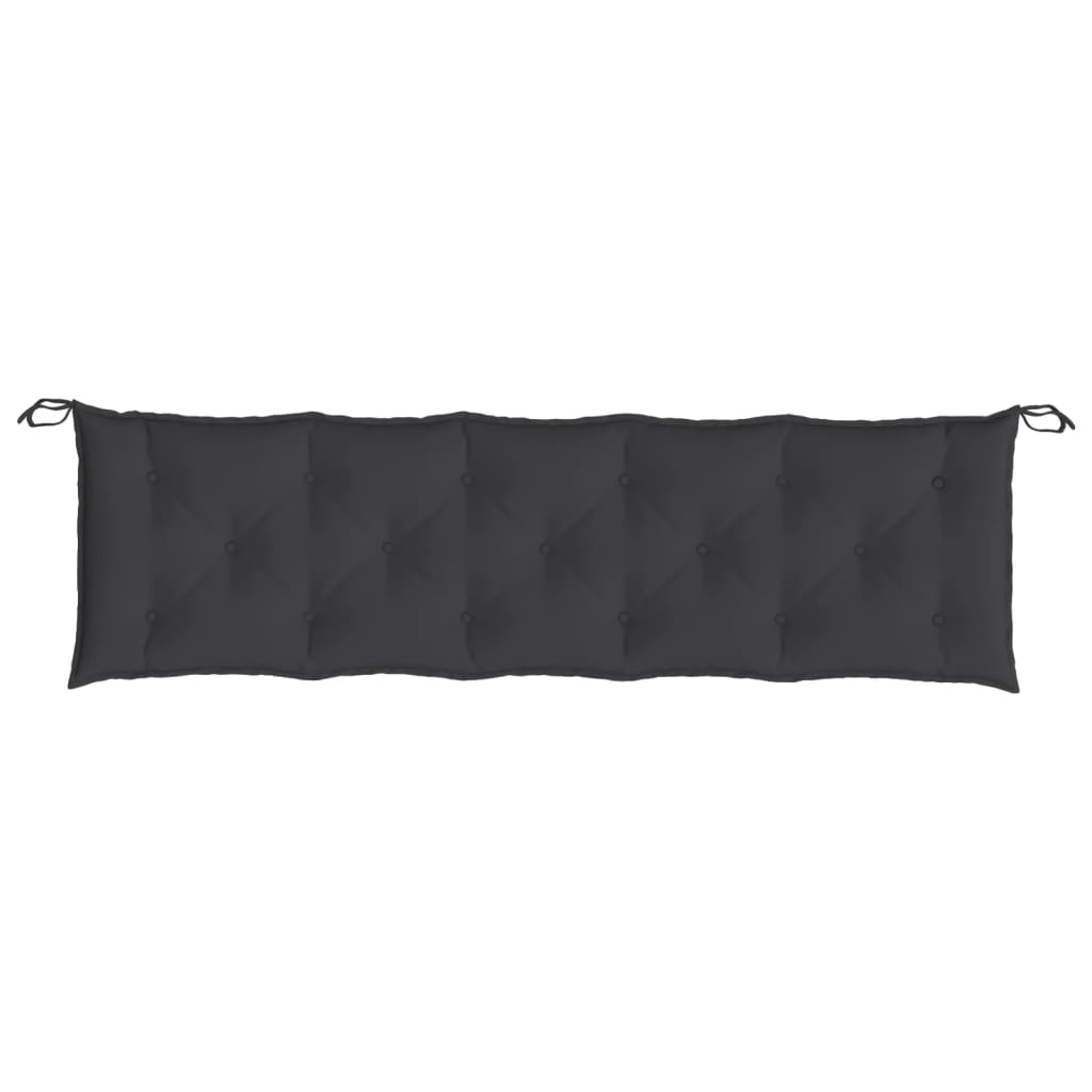 Garden Bench Cushion 180x50x7 cm Oxford Fabric in sleek black color with tufted design.