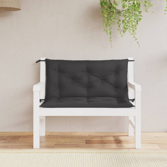 Garden Bench Cushion Black 100x(50+50)x7cm Oxford Fabric