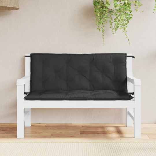 Garden Bench Cushion Black 120x(50+50)x7cm Oxford Fabric