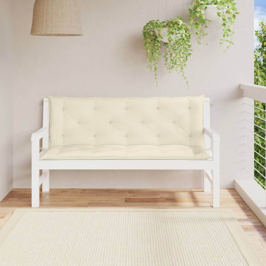 Garden Bench Cushion Cream White 150x(50+50)x7cm Oxford Fabric