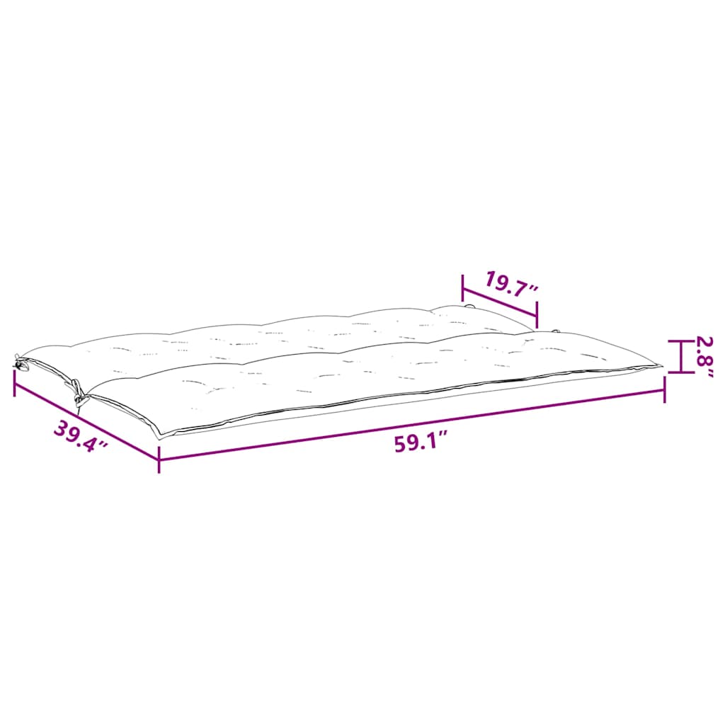 Garden Bench Cushion  150x(50+50)x7cm Oxford Fabric