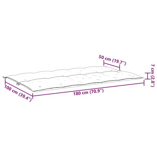 Garden Bench Cushion Cream White 180x(50+50)x7cm Oxford Fabric