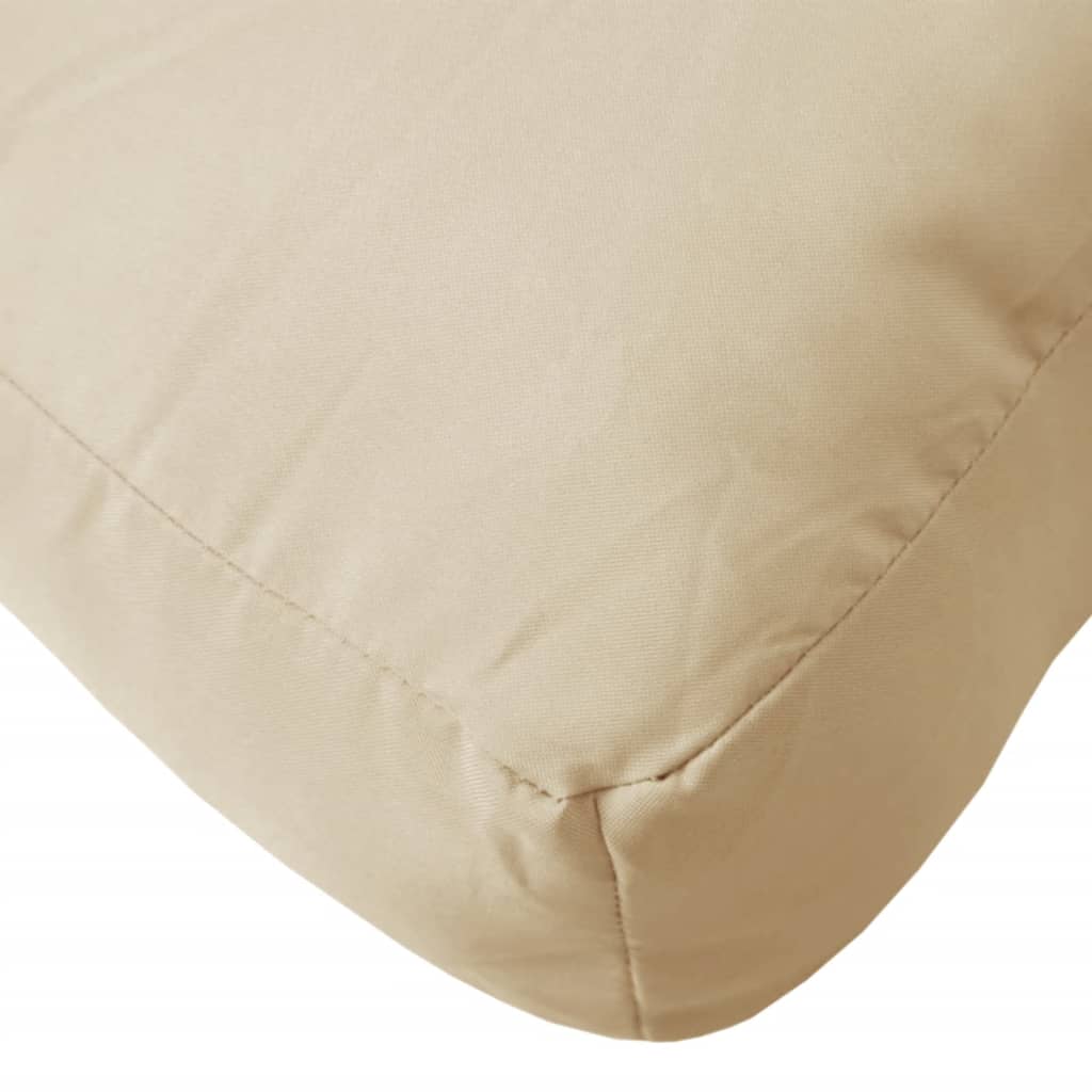 Close-up of Pallet Cushions 3 pcs Oxford Fabric in beige, showing durable stitching and soft texture for outdoor comfort.