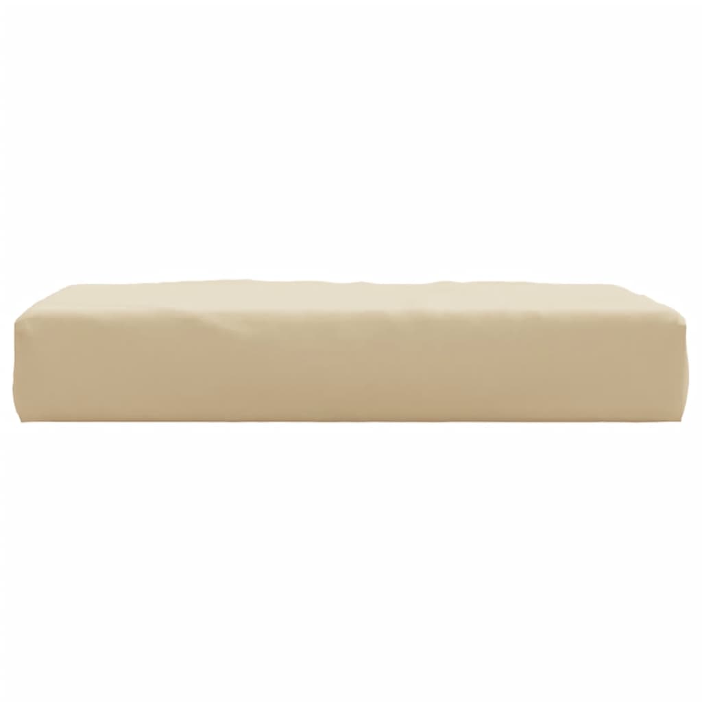 Beige Oxford fabric pallet cushion for outdoor furniture and patio settings.