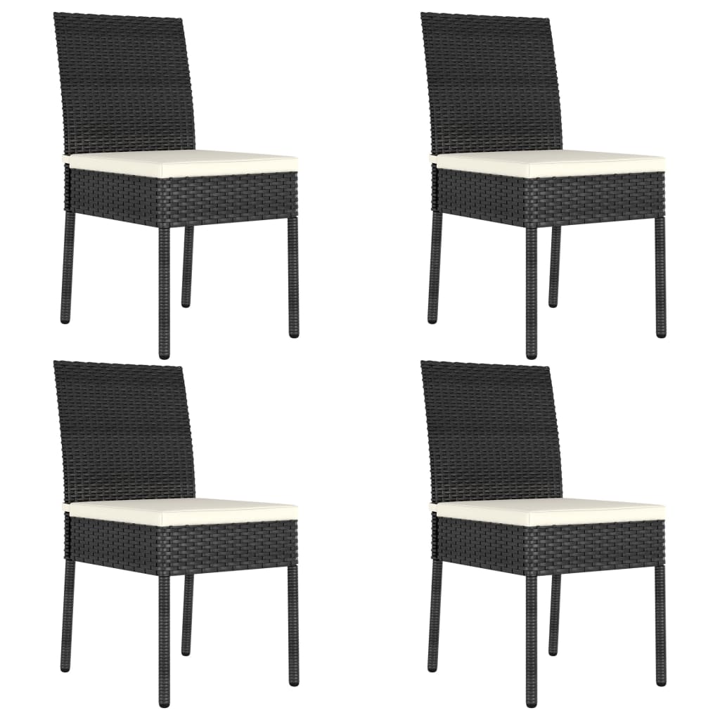 Garden Dining Chairs 4 pcs Poly Rattan , Furniture -> Outdoor Furniture -> Outdoor Seating -> Outdoor Chairs , black,Chairs -,Durable,Furniture -,Home & Garden -,new-305021,Outdoor Chairs,Outdoor Furniture -,Outdoor Seating -,poly rattan,set of 4