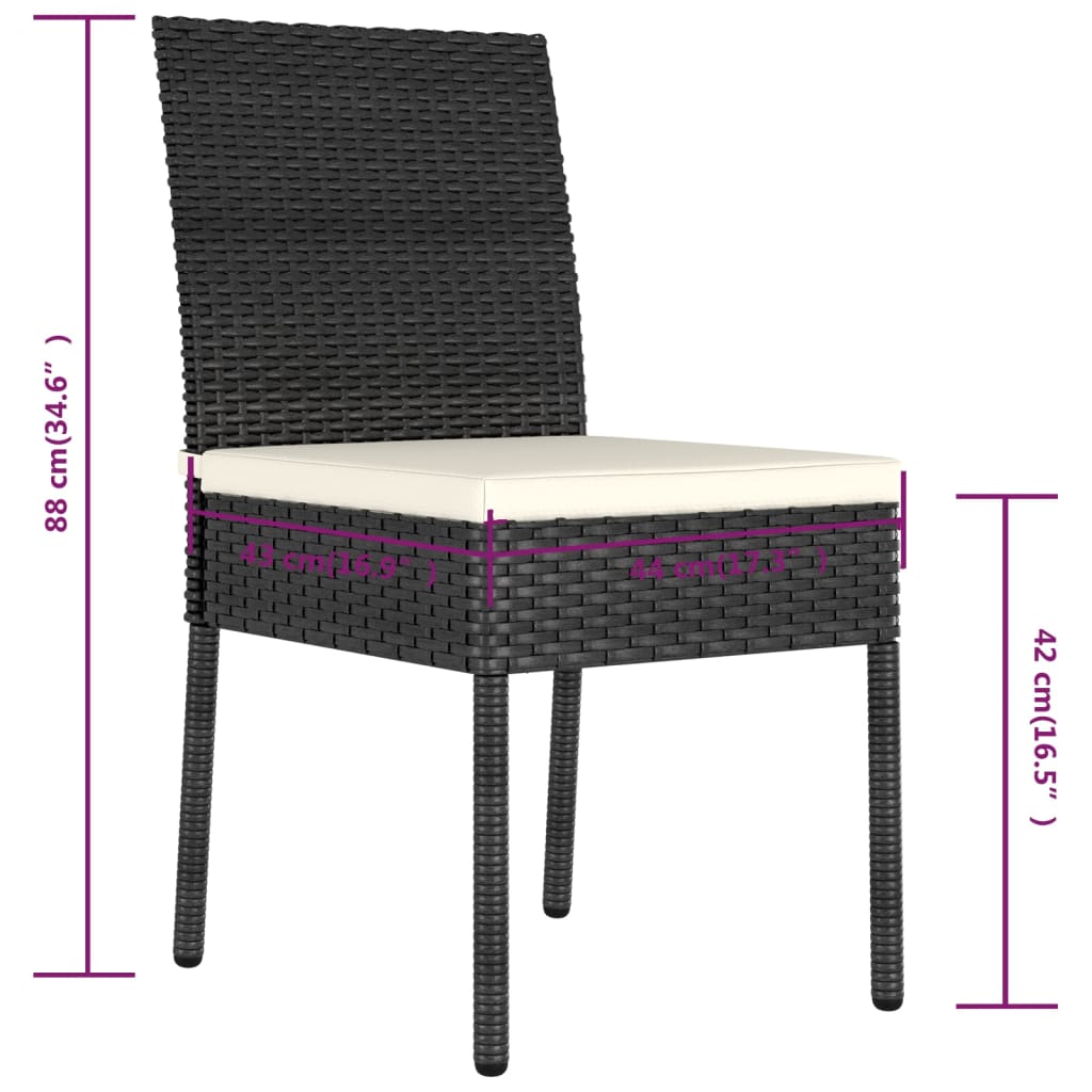 Garden Dining Chairs 4 pcs Poly Rattan , Furniture -> Outdoor Furniture -> Outdoor Seating -> Outdoor Chairs , black,Chairs -,Durable,Furniture -,Home & Garden -,new-305021,Outdoor Chairs,Outdoor Furniture -,Outdoor Seating -,poly rattan,set of 4