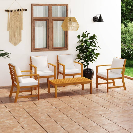 5 Piece Garden Lounge Set with Cushion Solid Acacia Wood , Furniture -> Outdoor Furniture -> Outdoor Furniture Sets , Durable,eligant,Furniture -,Home & Garden -,Modern Design,new-305021,Outdoor Furniture -,Outdoor Furniture Sets,Wooden Furniture