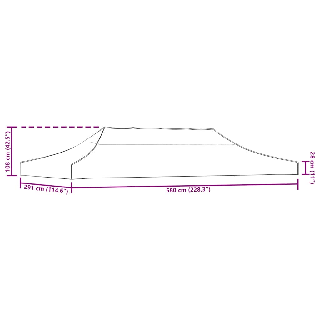 Party Tent Roof 6x3 m  270 g/m²