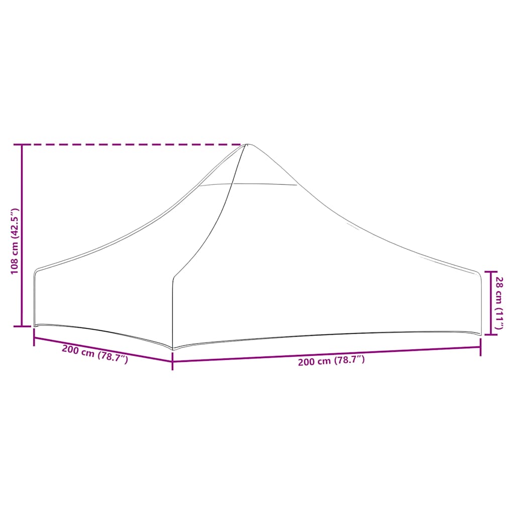 Party Tent Roof 2x2 m  270 g/m²