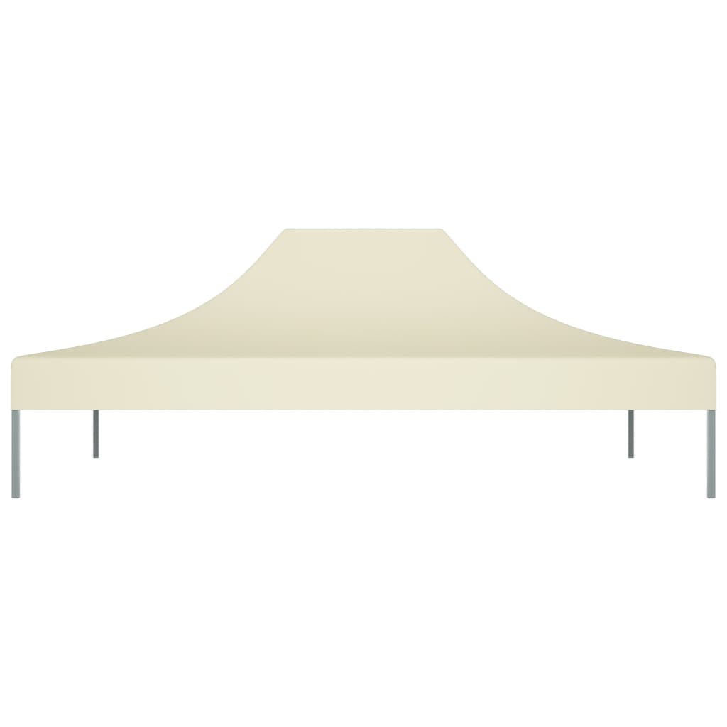 Cream party tent roof 4.5x3 m, UV-resistant outdoor cover for furniture gatherings.