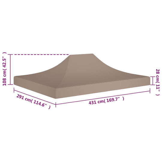 Party Tent Roof 4.5x3 m Taupe 270 g/m²