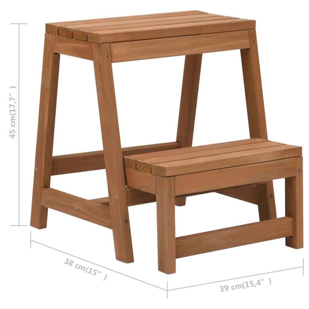 Foldable Step Stool Solid Firwood