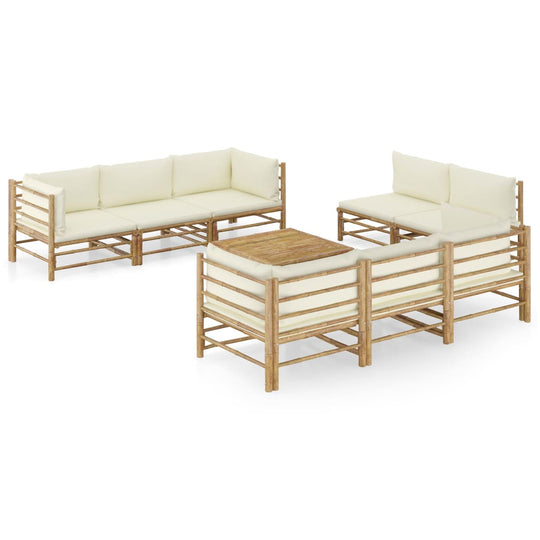 9 Piece Garden Lounge Set with Cream Cushions Bamboo , Furniture -> Outdoor Furniture -> Outdoor Furniture Sets , Durable,eligant,Furniture -,Home & Garden -,Modern Design,new-305021,Outdoor Furniture -,Outdoor Furniture Sets,Wooden Furniture