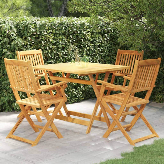 5 Piece Folding Garden Dining Set Solid Acacia Wood , Furniture -> Outdoor Furniture -> Outdoor Furniture Sets , brown,Durable,eligant,Furniture -,Home & Garden -,Modern Design,new-305021,Outdoor Furniture -,Outdoor Furniture Sets,Wooden Furniture