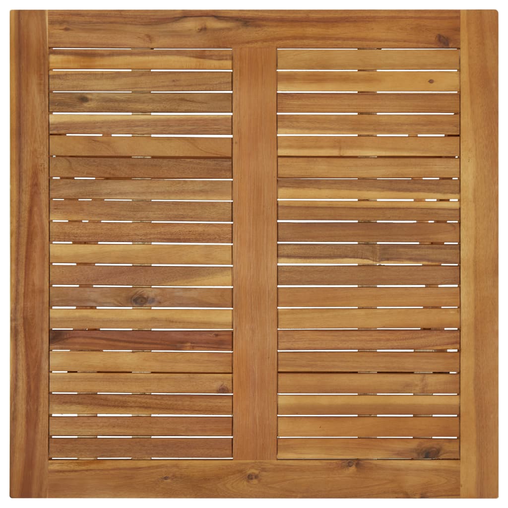 Solid acacia wood slatted panel showcasing a natural finish, perfect for outdoor furniture and decor.