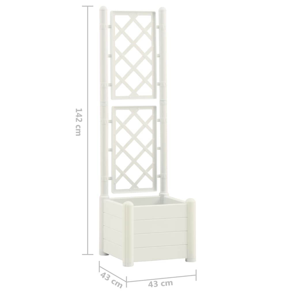 Garden Planter with Trellis 43x43x142 cm PP