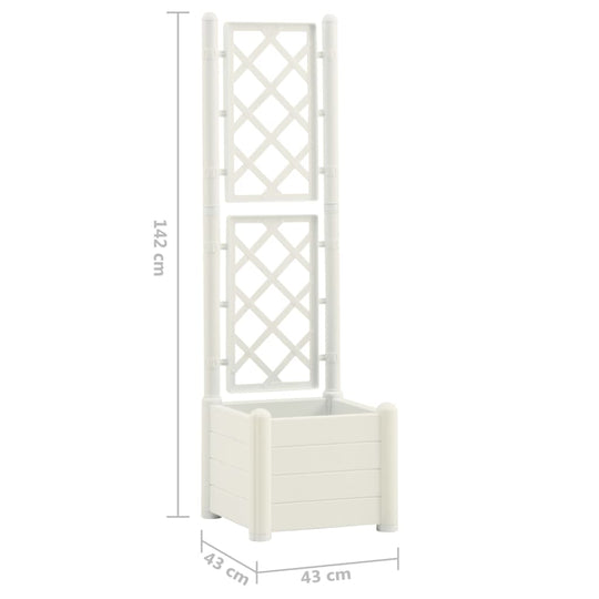 Garden Planter with Trellis 43x43x142 cm PP