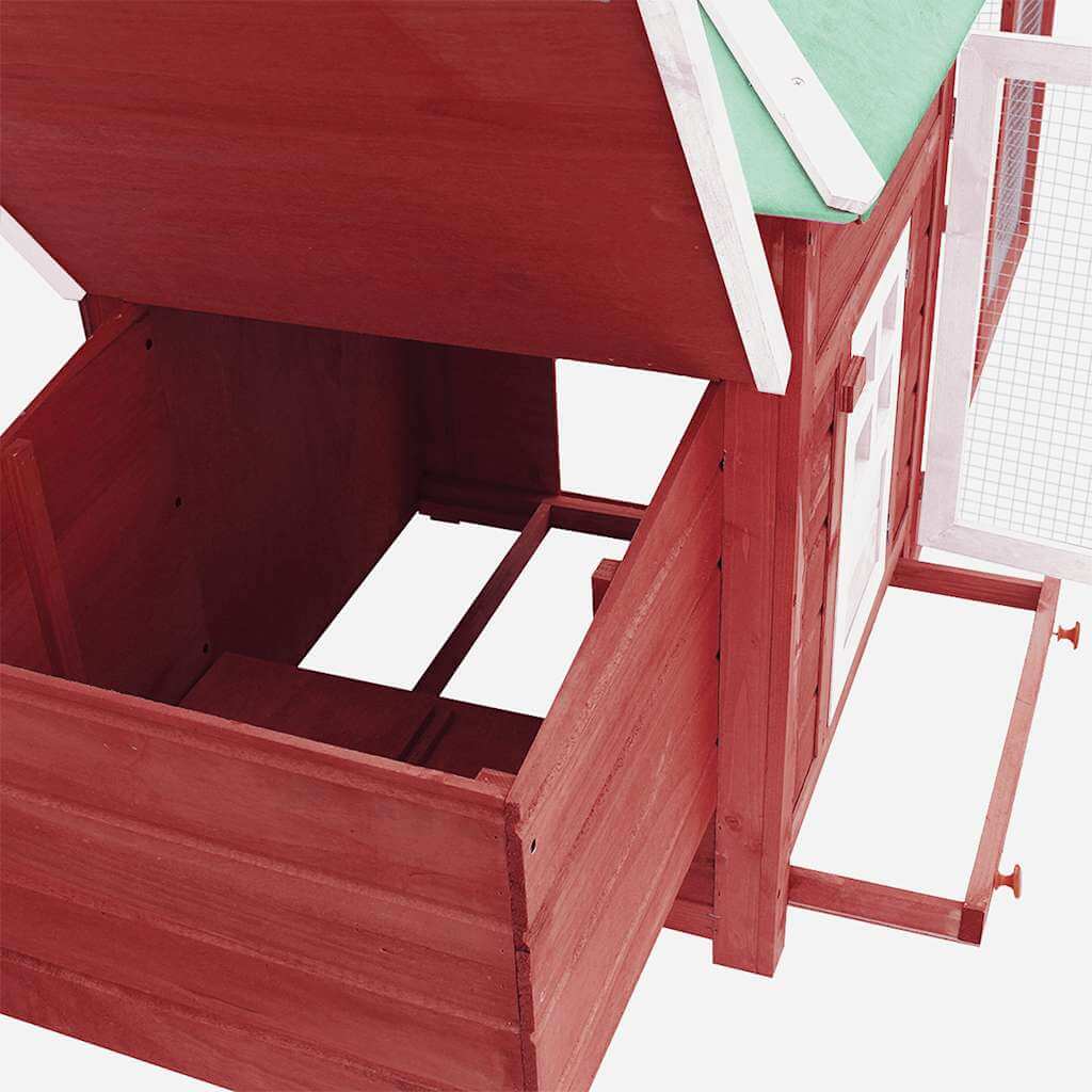Chicken Coop with Nest Box 190x72x102 cm Solid Firwood showing spacious design and construction details.