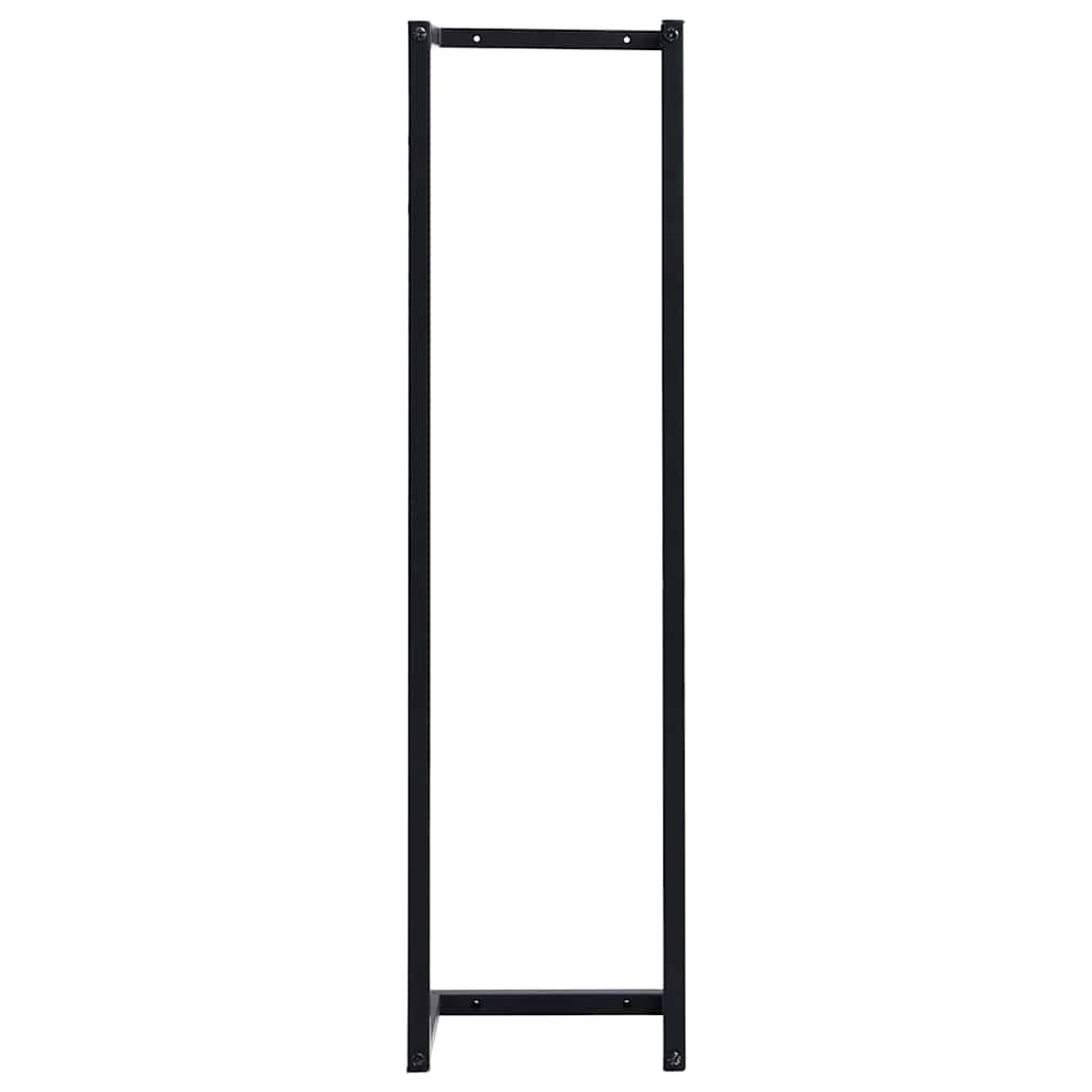 Towel Rack 25x20x95 cm Iron - Black iron wall towel holder for bathroom organization.
