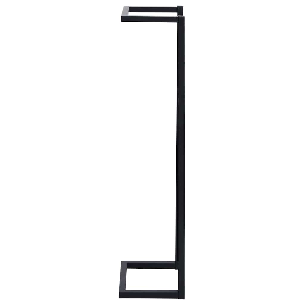 Towel Rack 25x20x95 cm Iron side view showing sleek black iron design, ideal for bathroom organization.