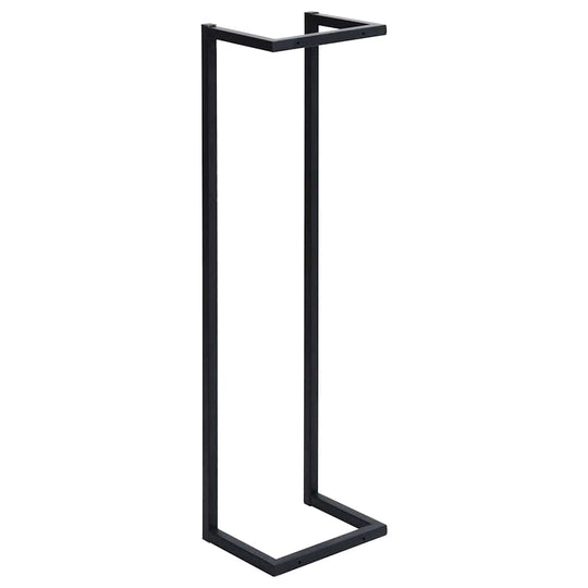 Towel Rack 25x20x95 cm Iron, black sturdy iron towel holder for bathroom organization.