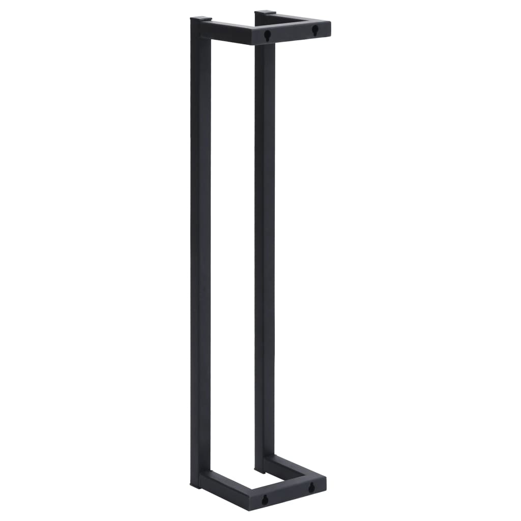 Towel Rack  12.5x12.5x60 cm Iron features a sturdy black iron frame for towels, perfect for keeping bathrooms organized.