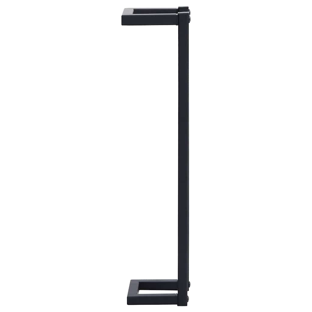 Towel Rack 12.5x12.5x60 cm Iron, black iron towel holder, durable bathroom organization solution.