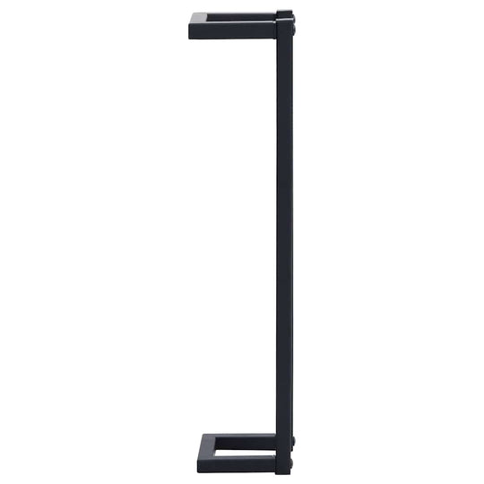 Towel Rack 12.5x12.5x60 cm Iron, black iron towel holder, durable bathroom organization solution.