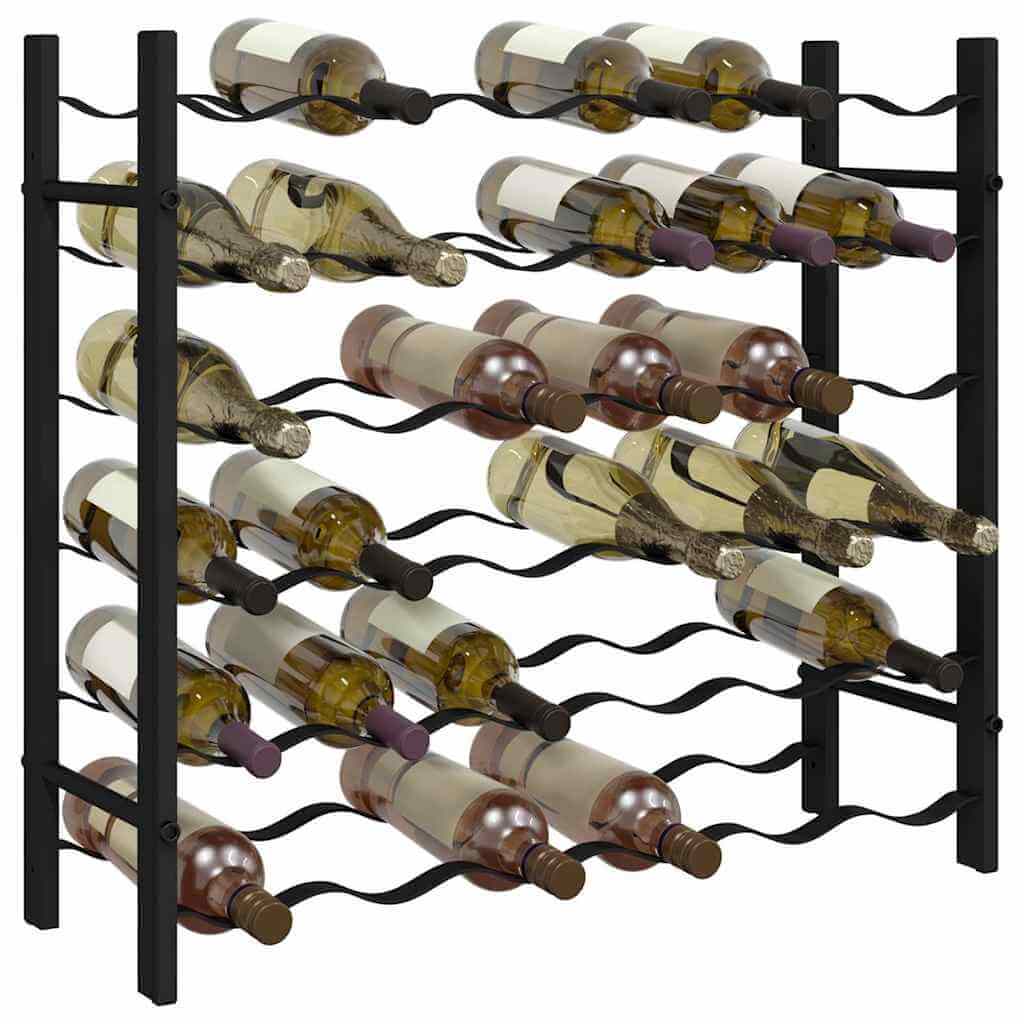 Wine Rack for 36 Bottles  Iron displaying various wine bottles in a stylish and sturdy design.