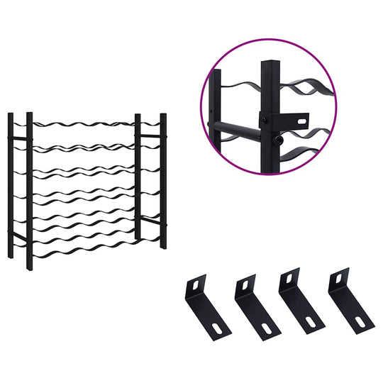 Wine Rack for 36 Bottles Iron with sturdy iron construction and wave design features.