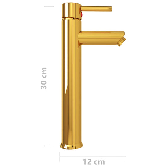 Bathroom Mixer Tap Gold 12x30 cm