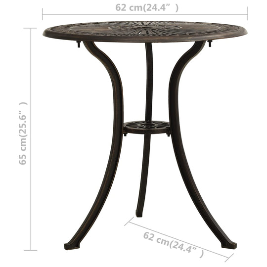 Garden Table Bronze 62x62x65 cm Cast Aluminium , Tables , Durable,eligant,Furniture -,garden decor,Home & Garden -,metal,Modern Design,new-305021,Outdoor Furniture -,Outdoor Tables