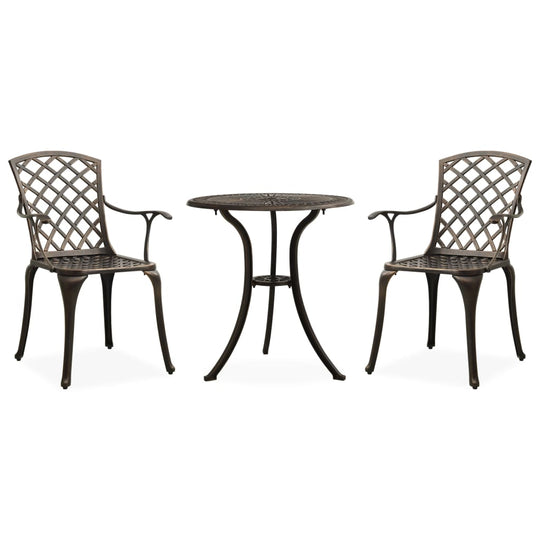 3 Piece Bistro Set Cast Aluminium Bronze , Furniture -> Outdoor Furniture -> Outdoor Furniture Sets , Durable,eligant,Furniture -,Home & Garden -,metal,Modern Design,new-305021,Outdoor Furniture -,Outdoor Furniture Sets,set of 3