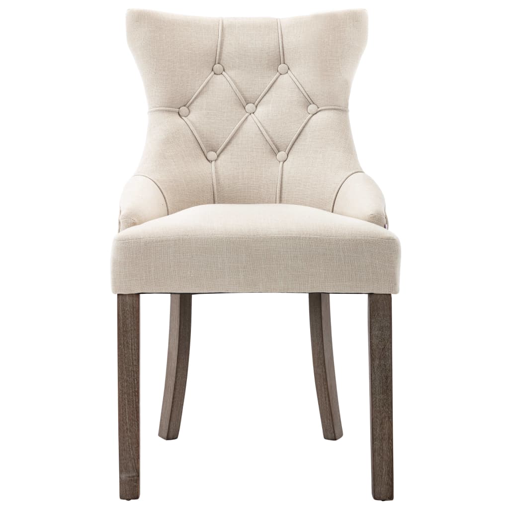 Dining Chairs 6 pcs Beige Fabric