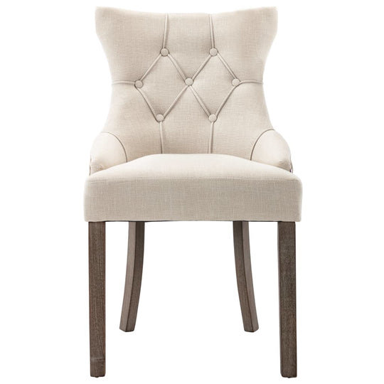 Dining Chairs 6 pcs Beige Fabric