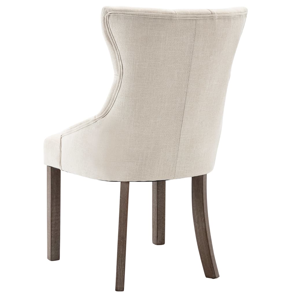 Dining Chairs 6 pcs Beige Fabric