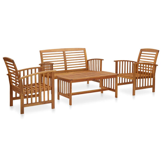 4 Piece Garden Lounge Set Solid Acacia Wood, vintage outdoor furniture for garden and patio.