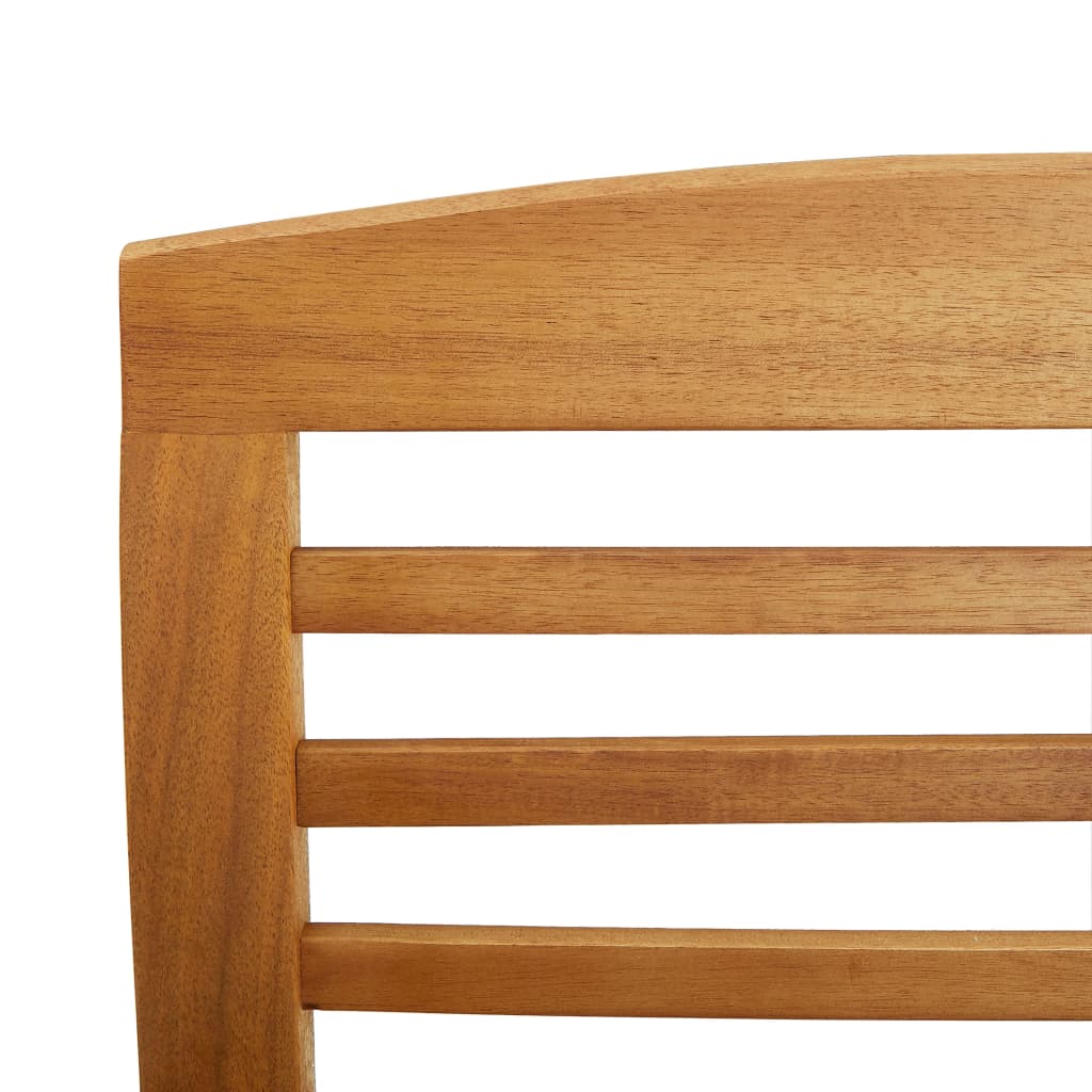 Close-up view of slatted backrest from 4 Piece Garden Lounge Set Solid Acacia Wood.