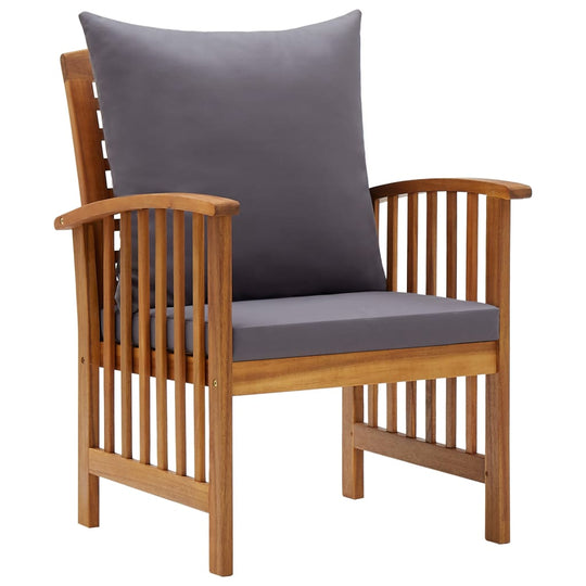 4 Piece Garden Lounge Set with Cushions Solid Acacia Wood