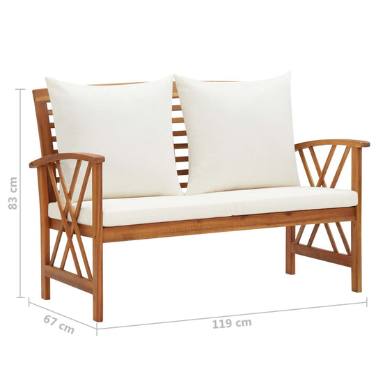 3 piece garden lounge set with cushions, solid acacia wood, outdoor seating sofa set for patio or garden.