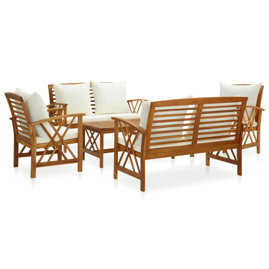 5 Piece Garden Lounge Set with Cushions Solid Acacia Wood , Furniture -> Outdoor Furniture -> Outdoor Furniture Sets , Durable,eligant,Furniture -,Home & Garden -,Modern Design,new-305021,Outdoor Furniture -,Outdoor Furniture Sets,Wooden Furniture