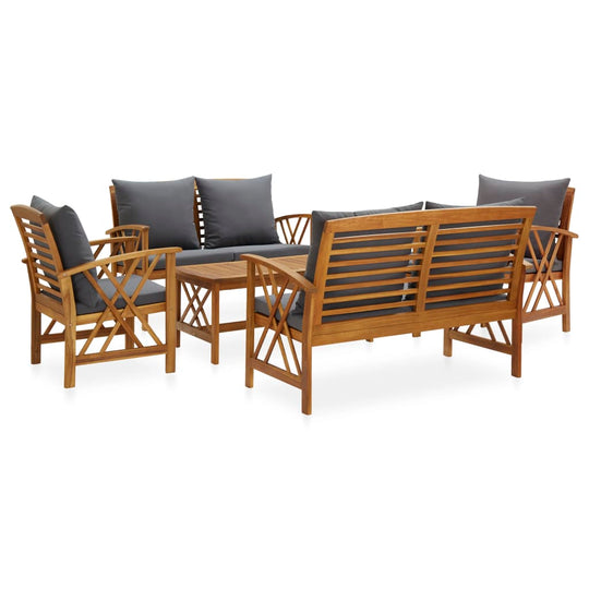 5 Piece Garden Lounge Set with Cushions Solid Acacia Wood , Furniture -> Outdoor Furniture -> Outdoor Furniture Sets , Durable,eligant,Furniture -,Home & Garden -,Modern Design,new-305021,Outdoor Furniture -,Outdoor Furniture Sets,Wooden Furniture