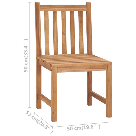 Solid teak wood garden chair with slatted design, dimensions 90 cm height, 50 cm width, perfect for outdoor lounging.